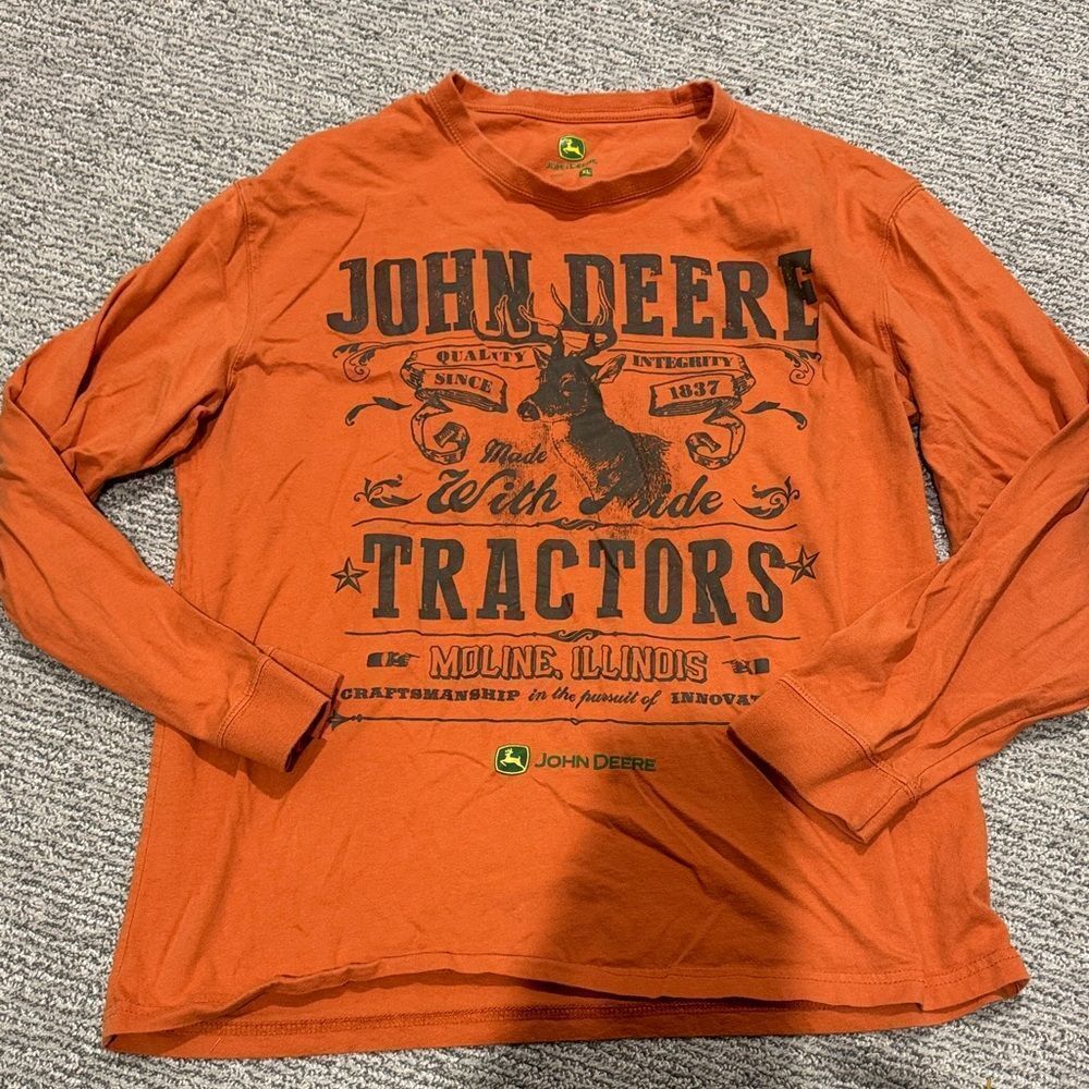 John Deere Orange Long Sleeve Shirt